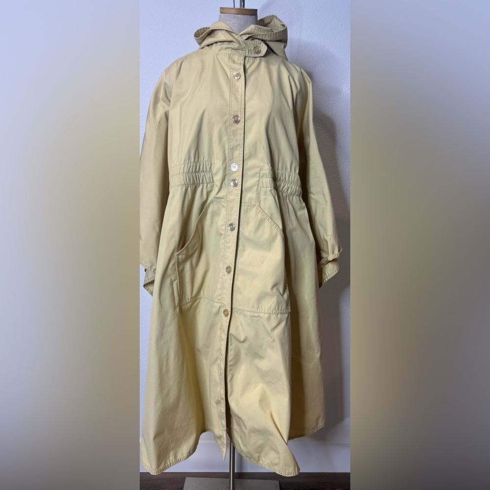 Franklin Simon Vintage Hooded Canvas Like Cape Style Overcoat Made in Poland